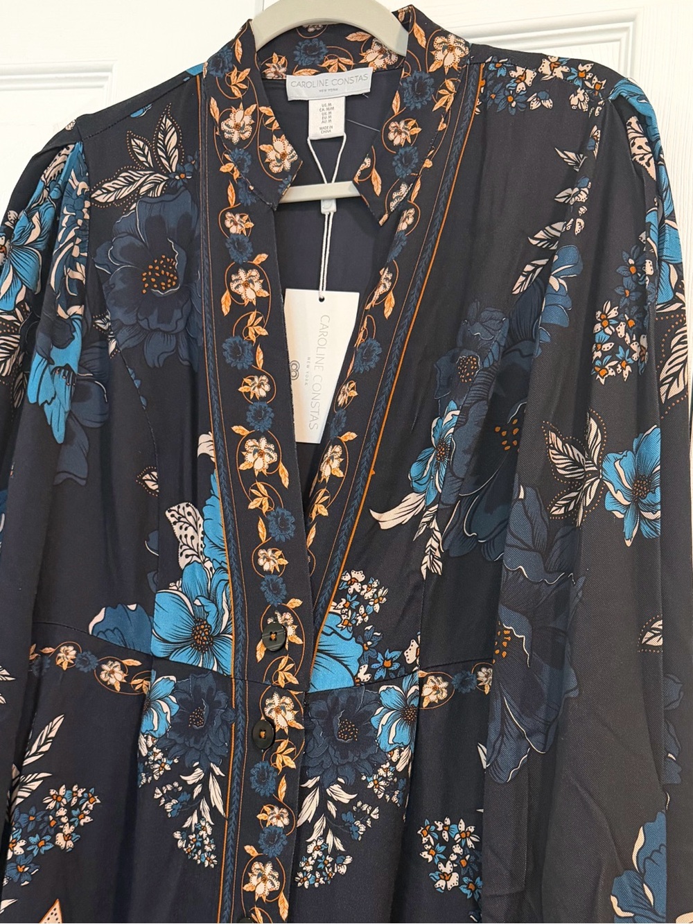 Beautiful ๐ Caroline Constas Floral Tapestry Designer Dress - Picture 4 of 5